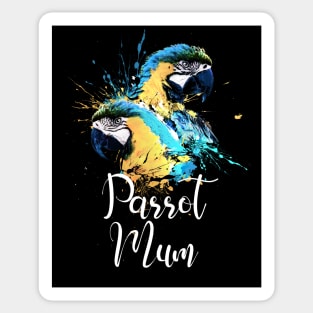 Parrot Mom Color Splatter Macaw Black Sticker